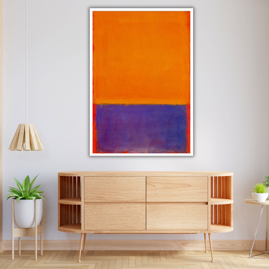 Orange Purple Color Field Abstract Warm Violet Glow Wall Art - Image 3