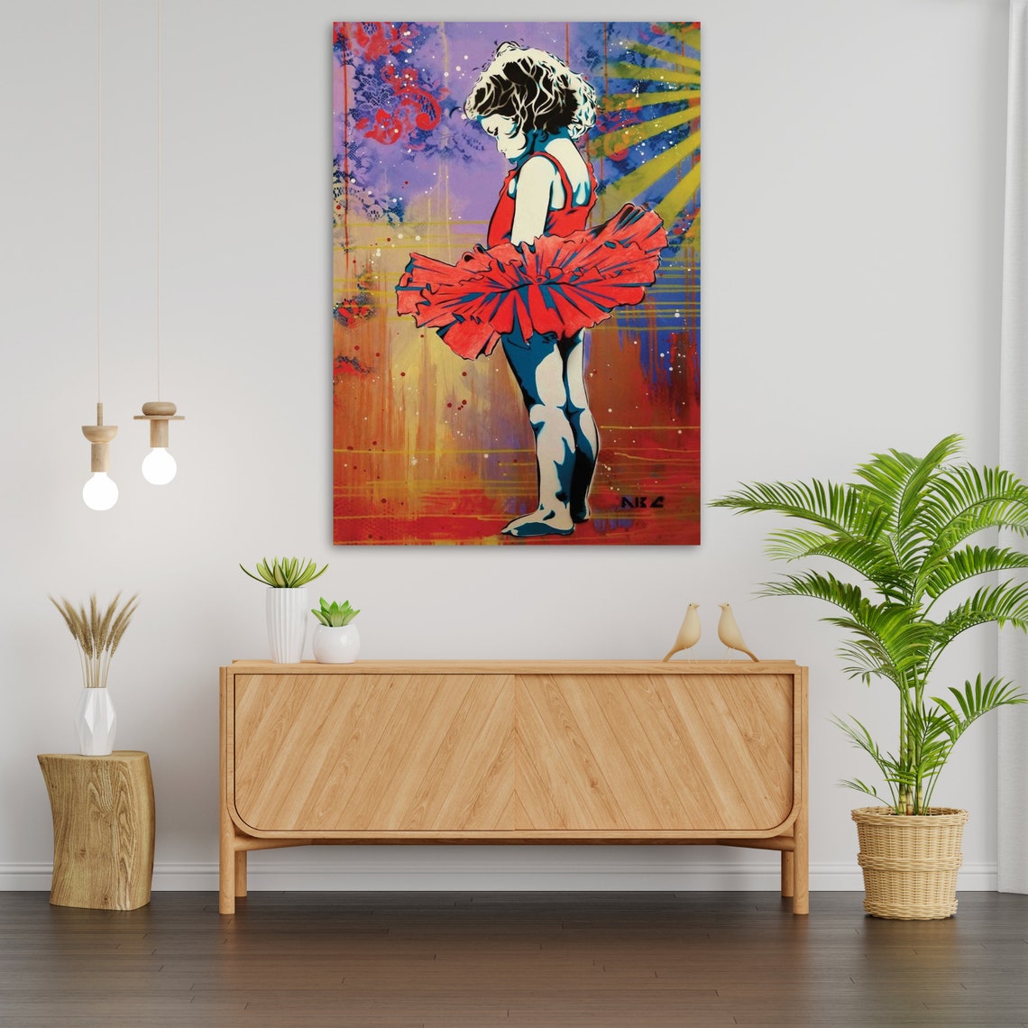 Dancer Girl Wall Art Ready To Hang Female Dancer Artwork Ballet Dancer Decor Dance Lover Gift - Image 3