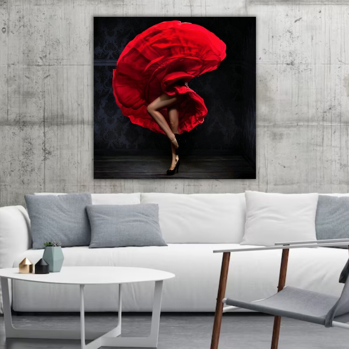 Flamenco Dancer Dramatic Red Skirt Twirl Motion Dance Photography Art Print - Image 4