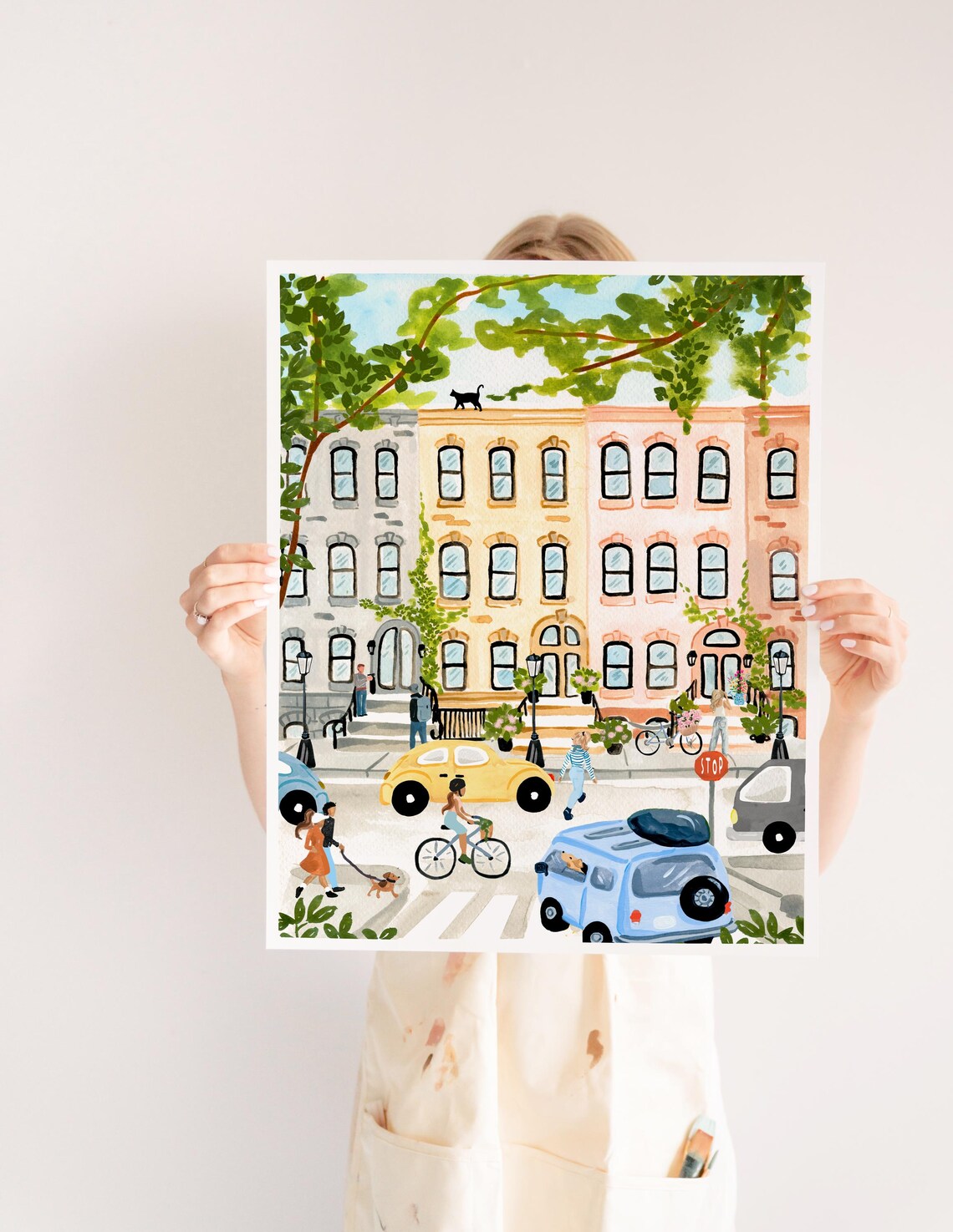 New York City Watercolor Travel Poster, Skyline Art Print - Image 2