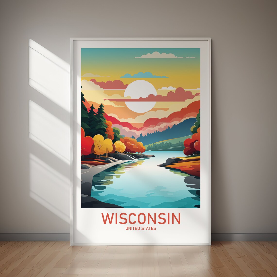 Wisconsin Travel Poster Art Print, Home Decor