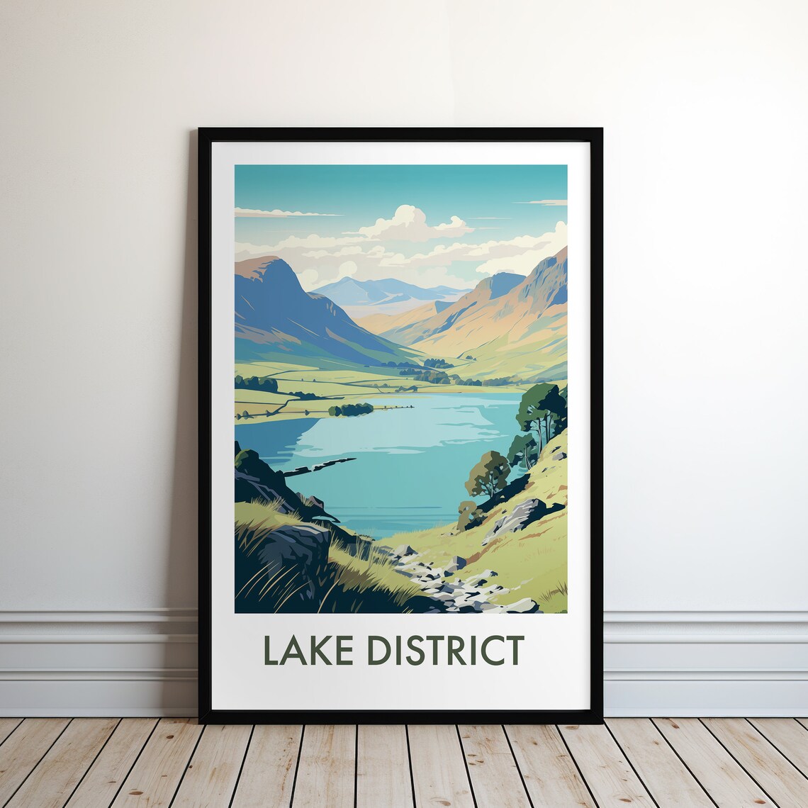 Lake District Travel Poster, Home Decor Art Print - Image 2