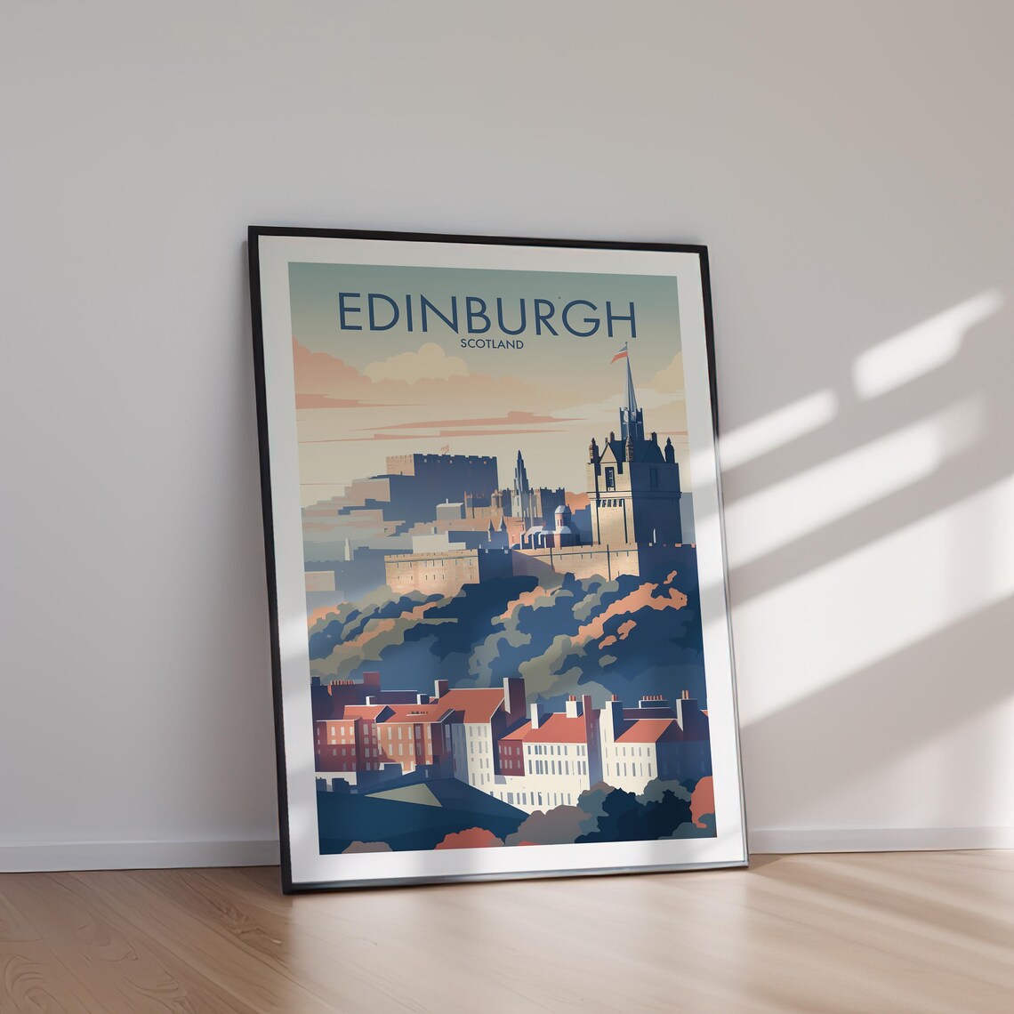 Edinburgh Scotland Castle Rock Skyline Historic Travel Poster - Image 2