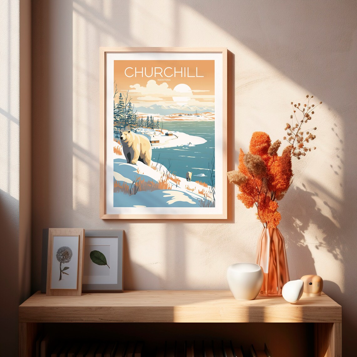 Churchill Manitoba Polar Bear Snowy Tundra Winter Travel Poster - Image 2