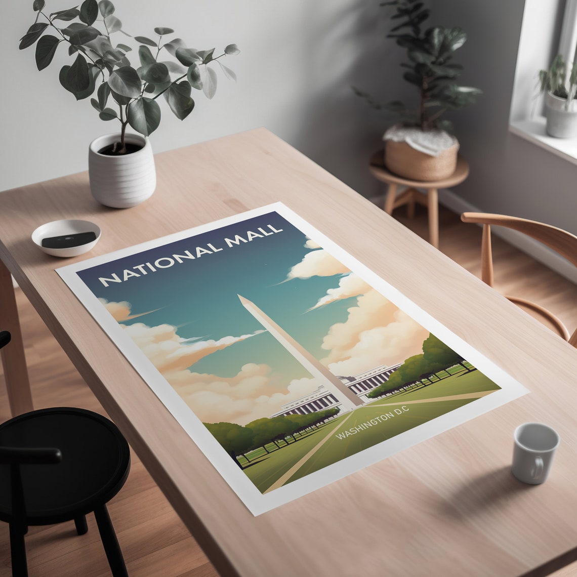 National Mall Washington DC Monument Mall Landmark Travel Poster - Image 2