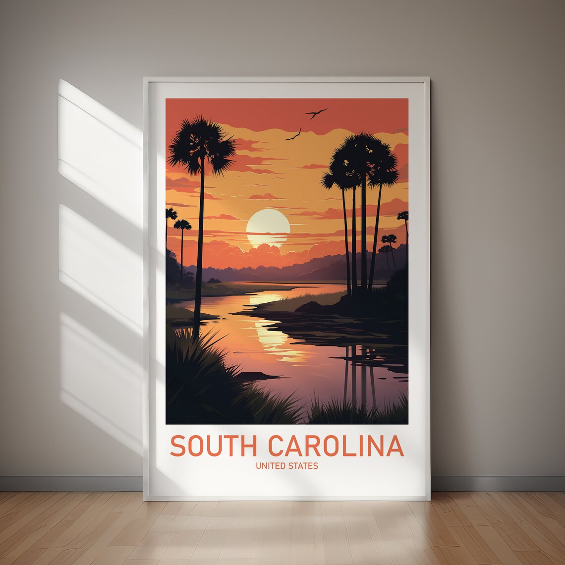 South Carolina Travel Poster, USA State Art Print