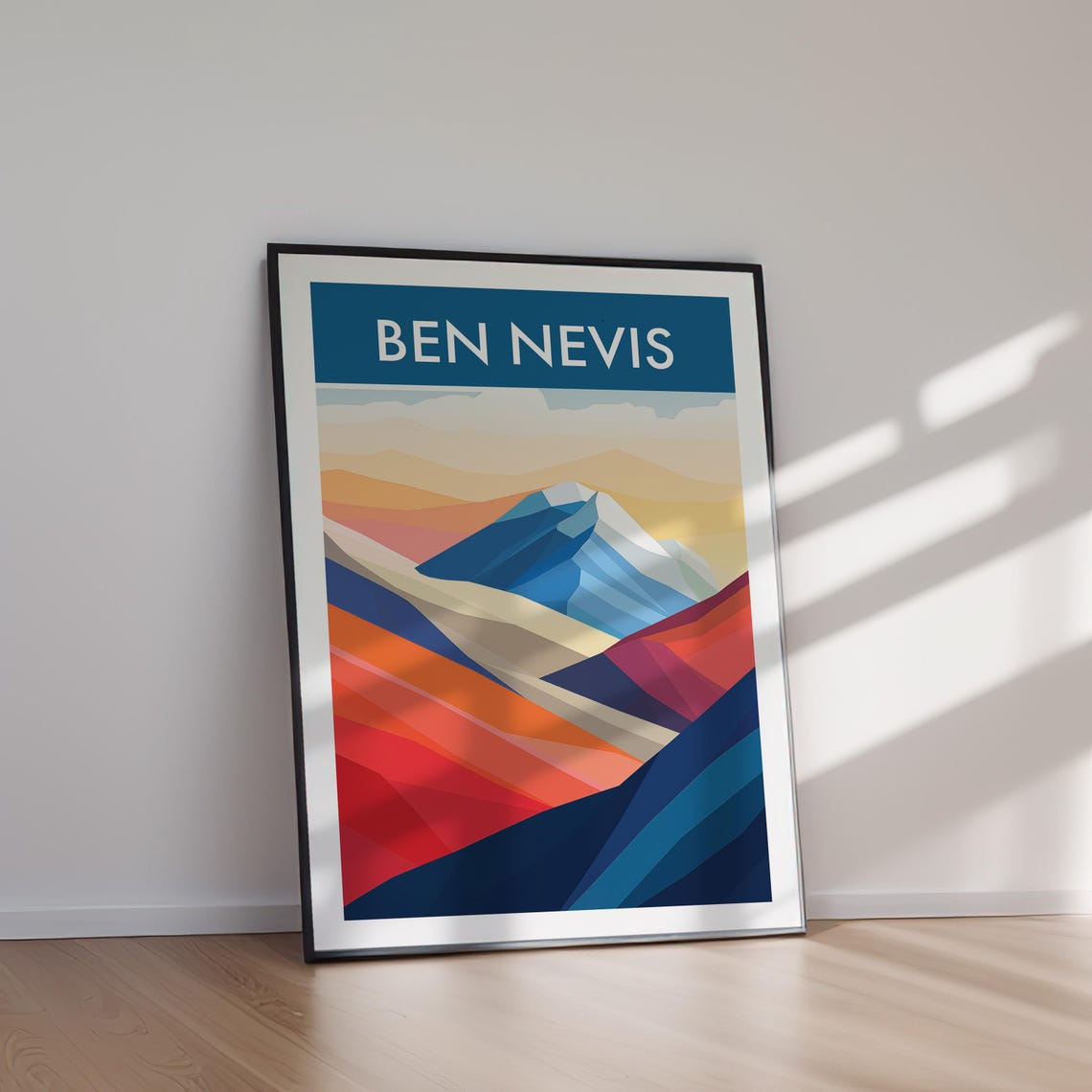 Ben Nevis Scotland Geometric Peak Bold Modern Mountain Art Wall Poster - Image 2