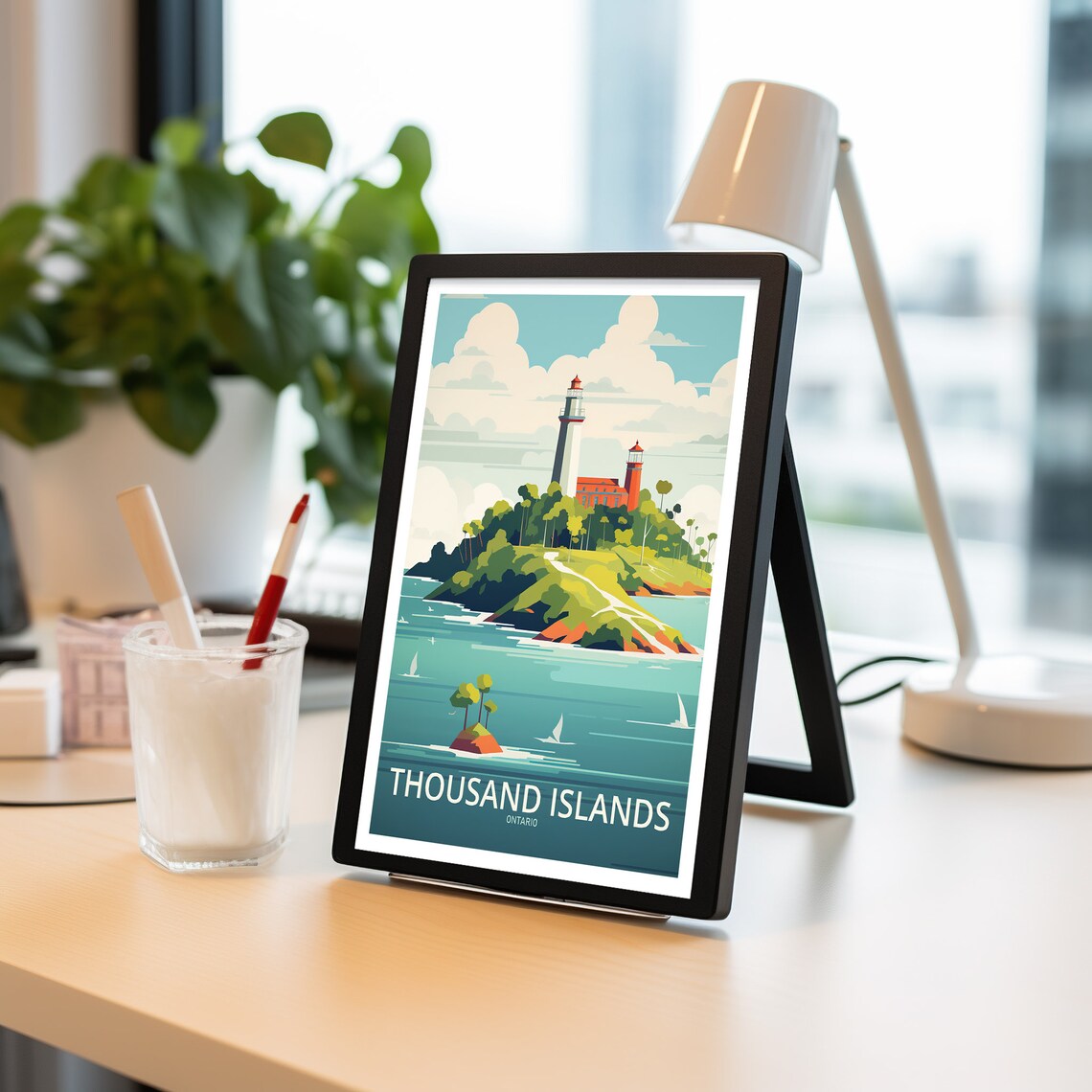 Thousand Islands Ontario Lighthouse Sailboats Water Travel Poster - Image 2