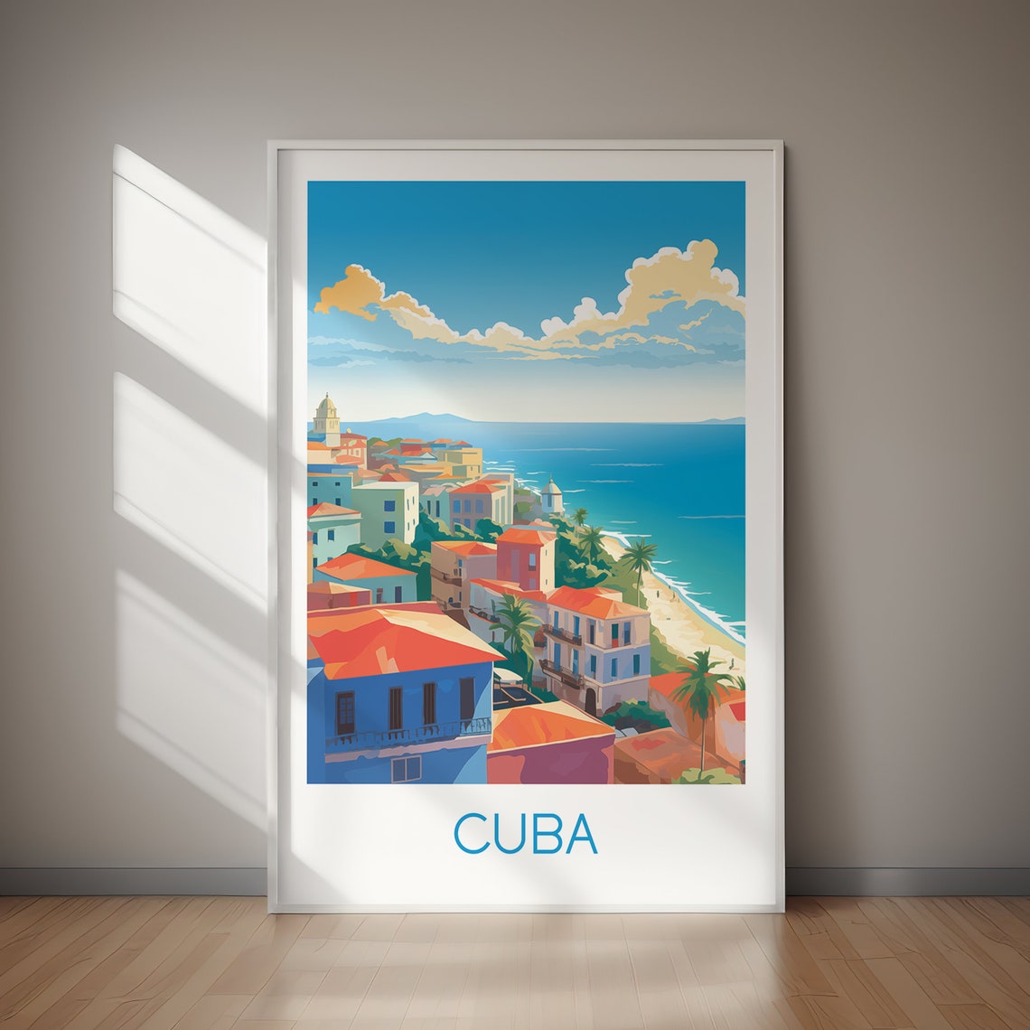 Cuba Colorful Caribbean Coastal Old Town Sunset Scenic Poster
