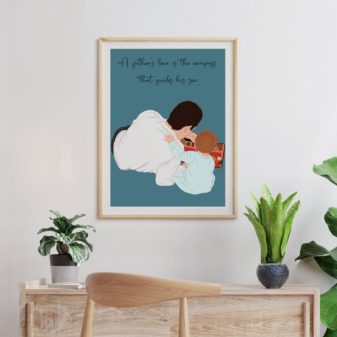 Happy Fathers Day Henry and Daddy Custom Dad Portrait Poster - Image 4