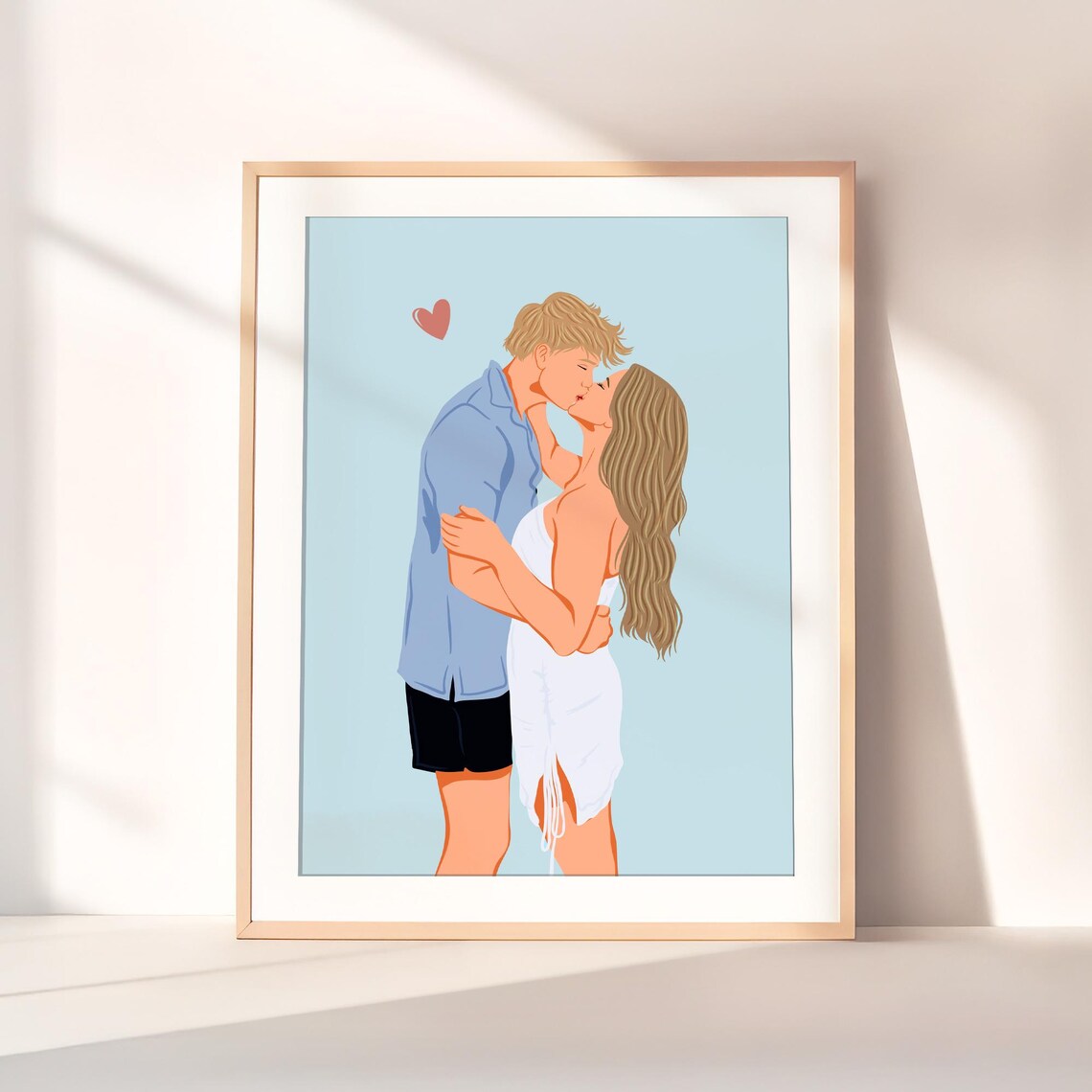 Custom Couple Illustration, Personalized Portrait Print