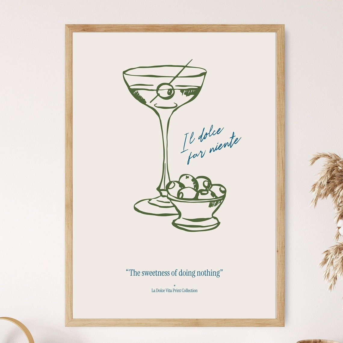 Il Dolce Far Niente Martini Olive Italian La Dolce Vita Poster