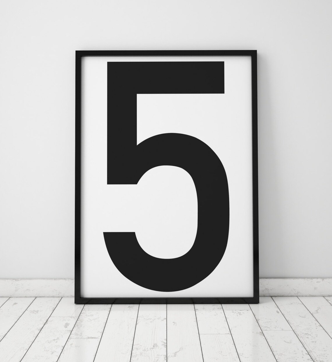 Number 5 Scandinavian Art Print, Modern Poster