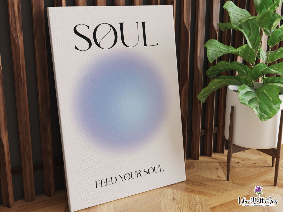 Soul Feed Your Soul Blue Aura Minimalist Mindfulness Decor Poster