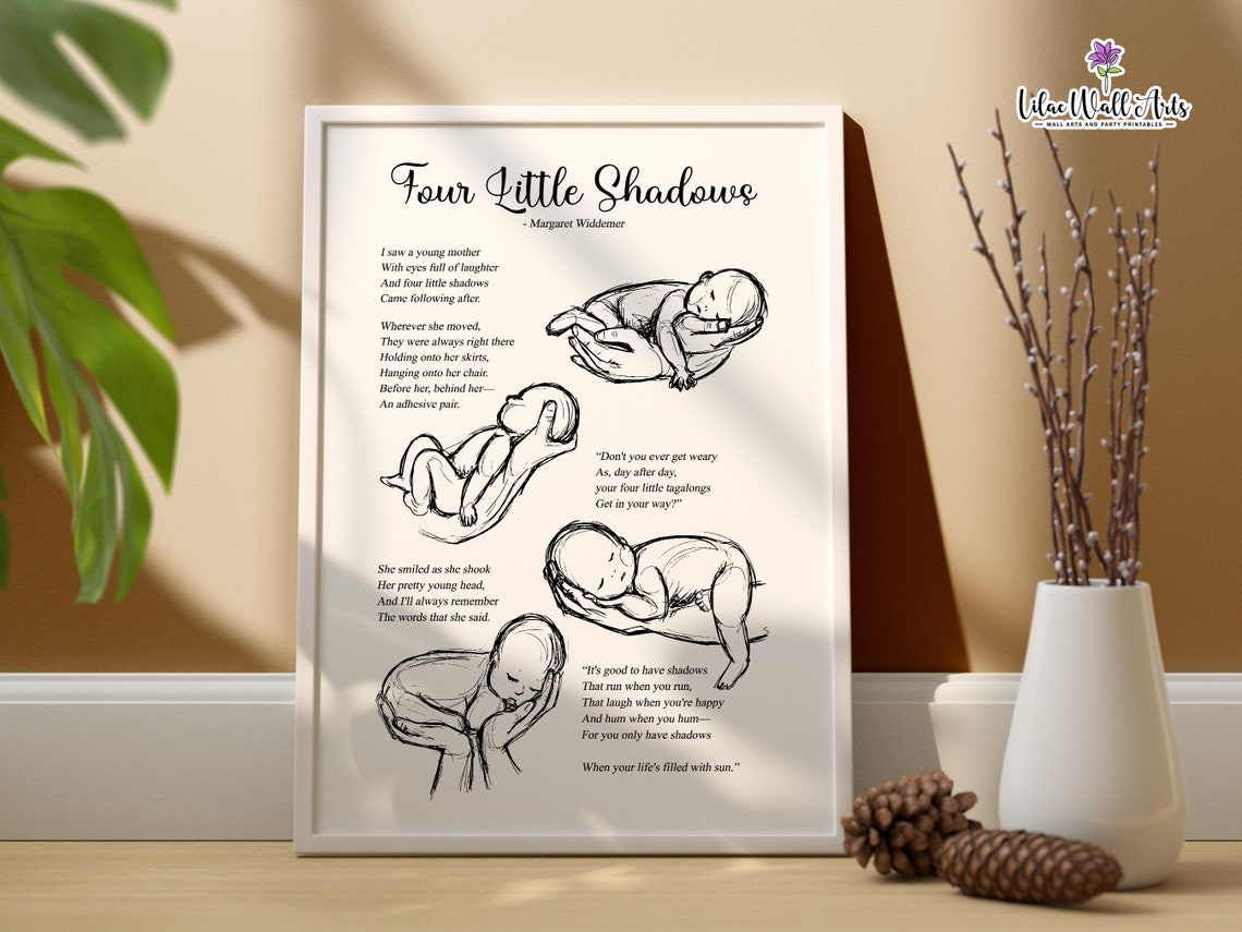 Four Shadows Poem Print Two Little Shadows Mum Poem For Mom Poem About Children Poem Poetry Print Poetry Poster Motherhood Poem For Mother - Image 6