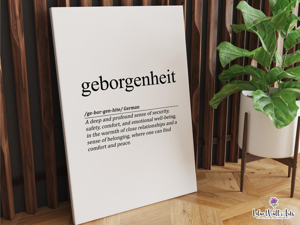 Geborgenheit German Definition Security Belonging Comfort Art Poster - Image 5