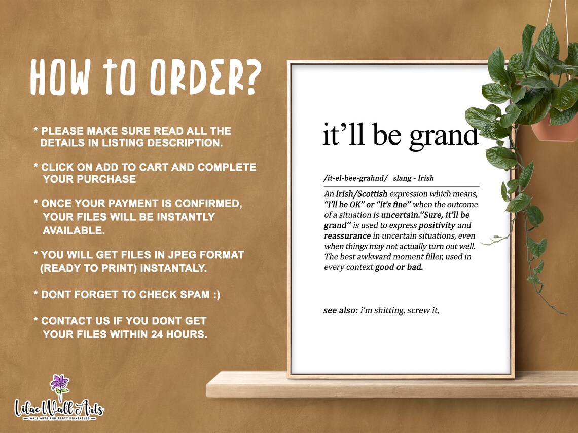 It'll Be Grand Irish Expression Art Print - Image 3