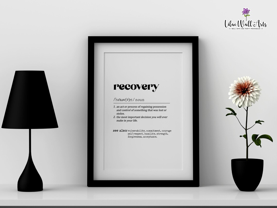 Recovery Definition Minimalist Dictionary Art Print - Image 2