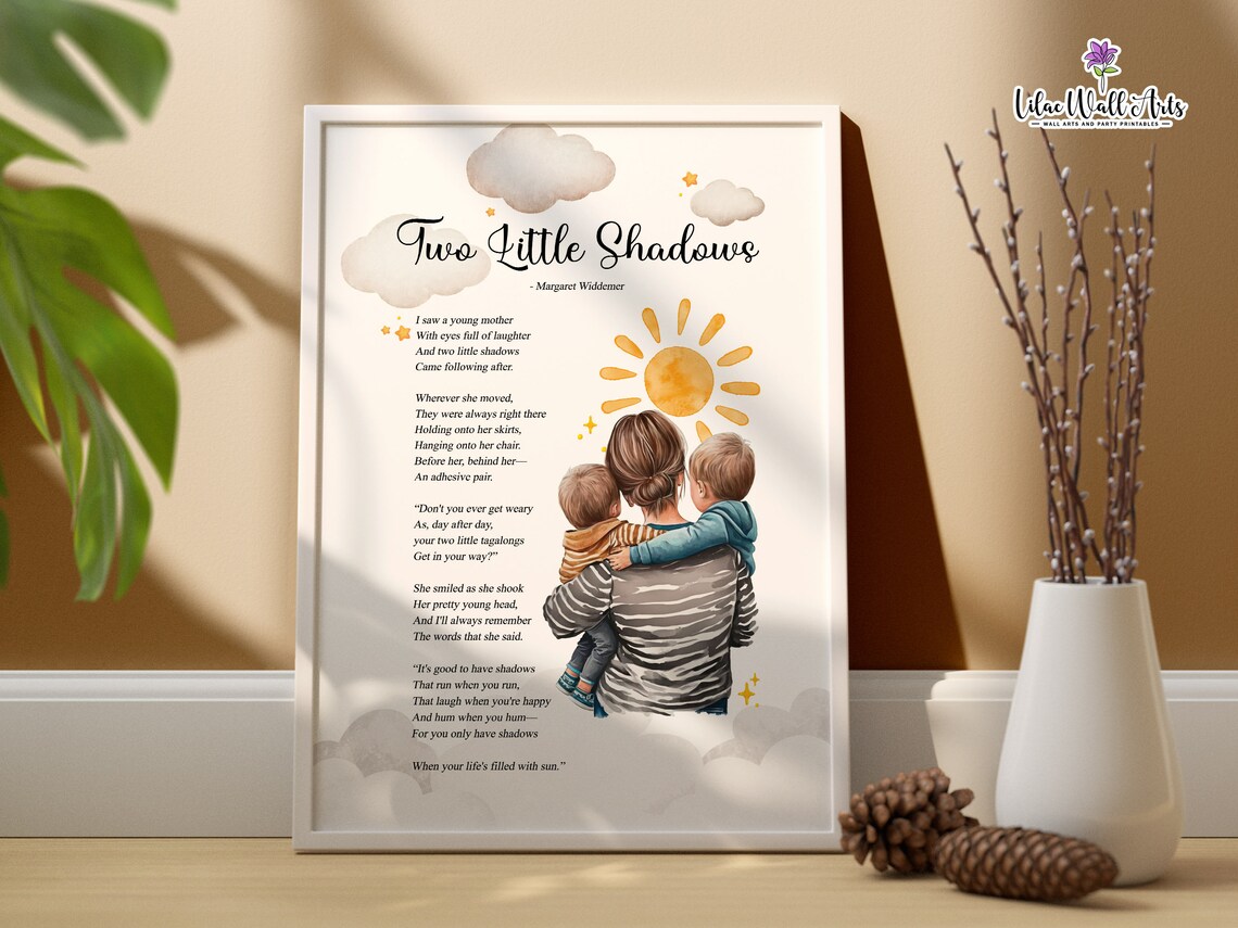 Two Little Shadows Poem for Mom Art Print - Image 6