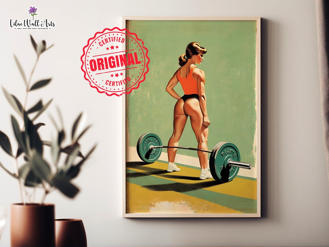 Retro Gym Poster, Home Gym Wall Art Print