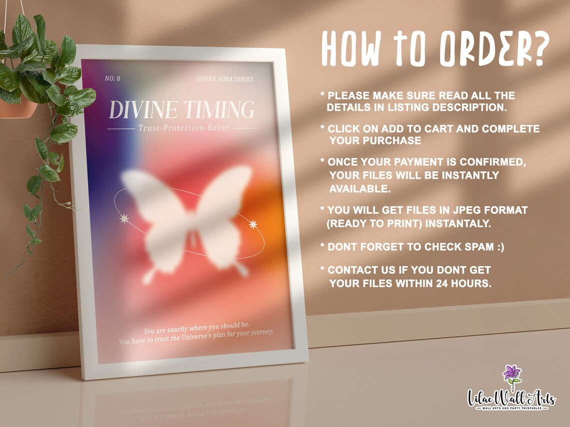 Divine Timing Butterfly Aura Trust Protection Belief Spiritual Poster - Image 3
