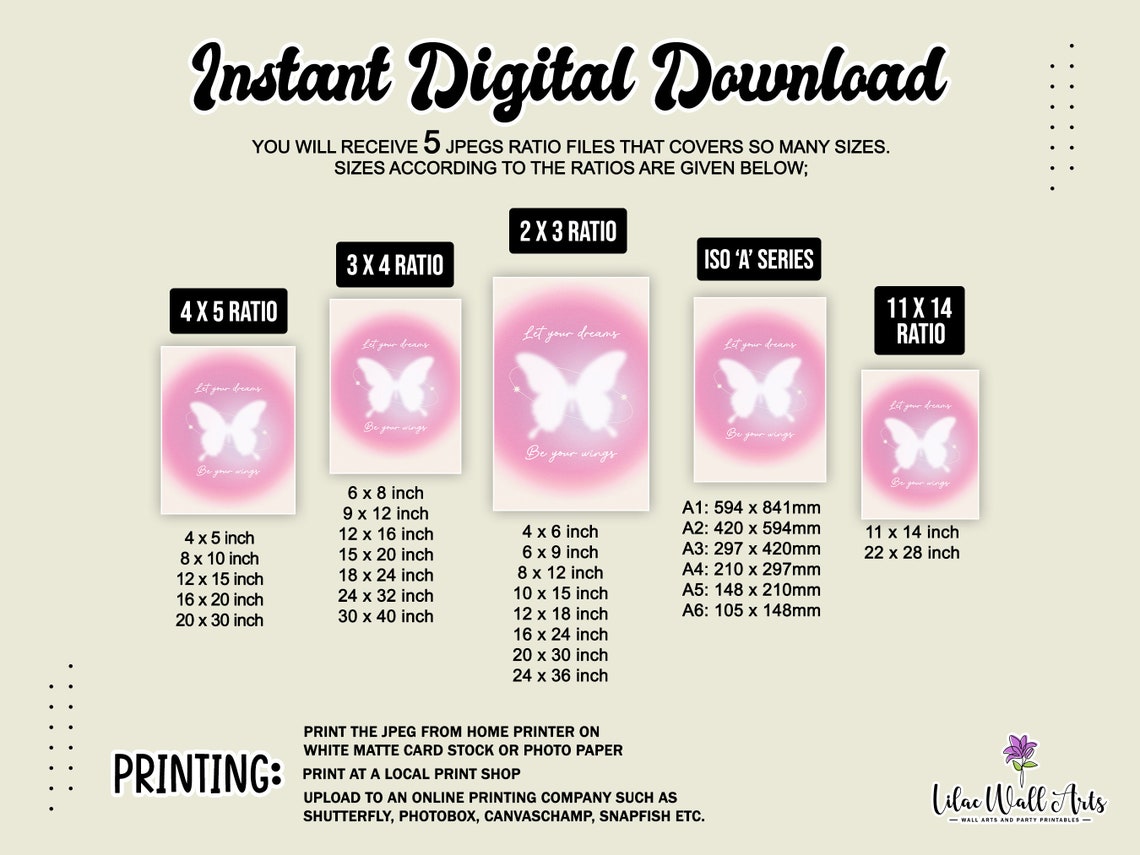Let Your Dreams Be Your Wings Pink Aura Butterfly Quote Wall Art - Image 2