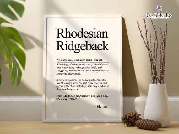 Rhodesian Ridgeback Minimalist Dog Art Print