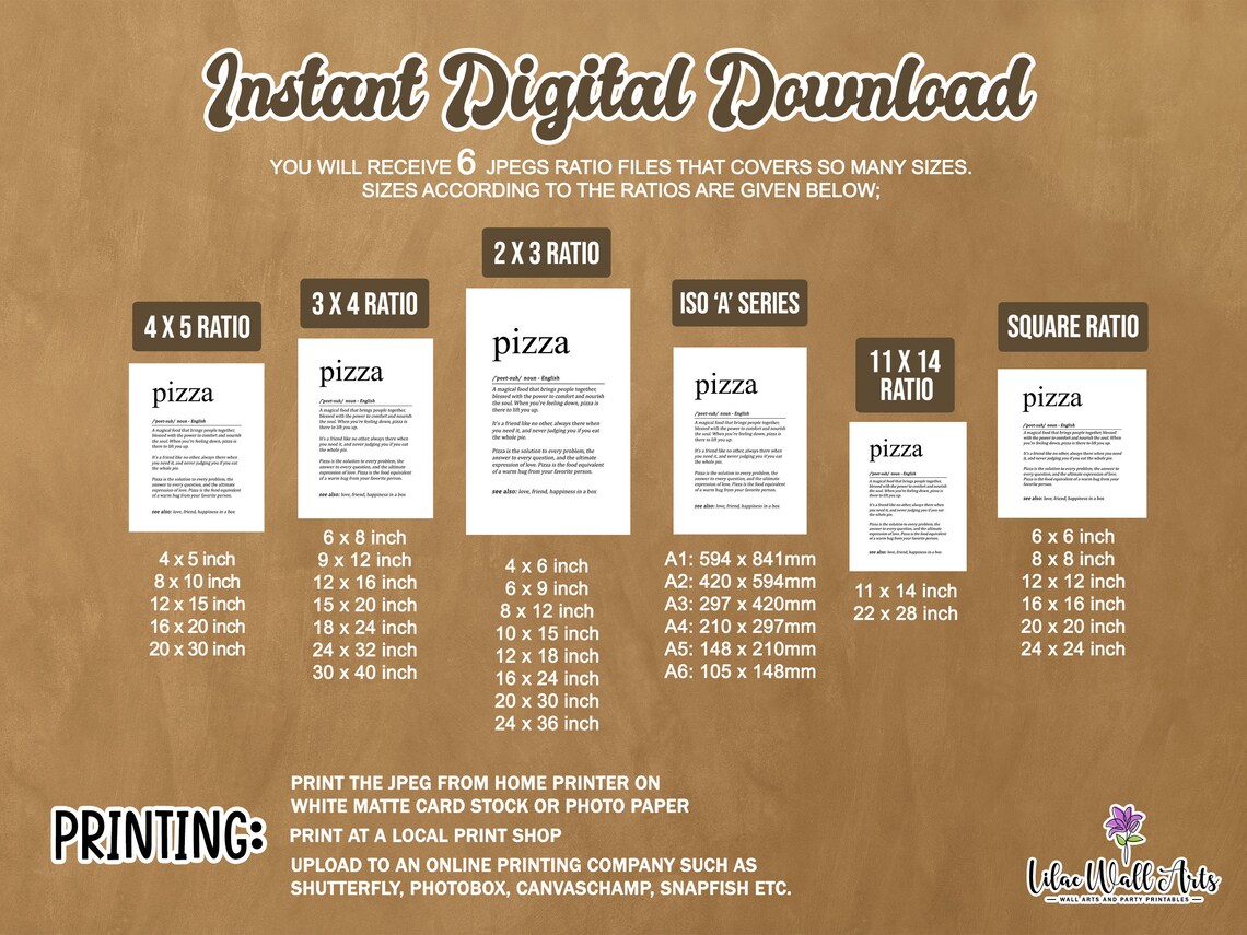 Pizza Funny Kitchen Poster, Love and Pizza - Image 3