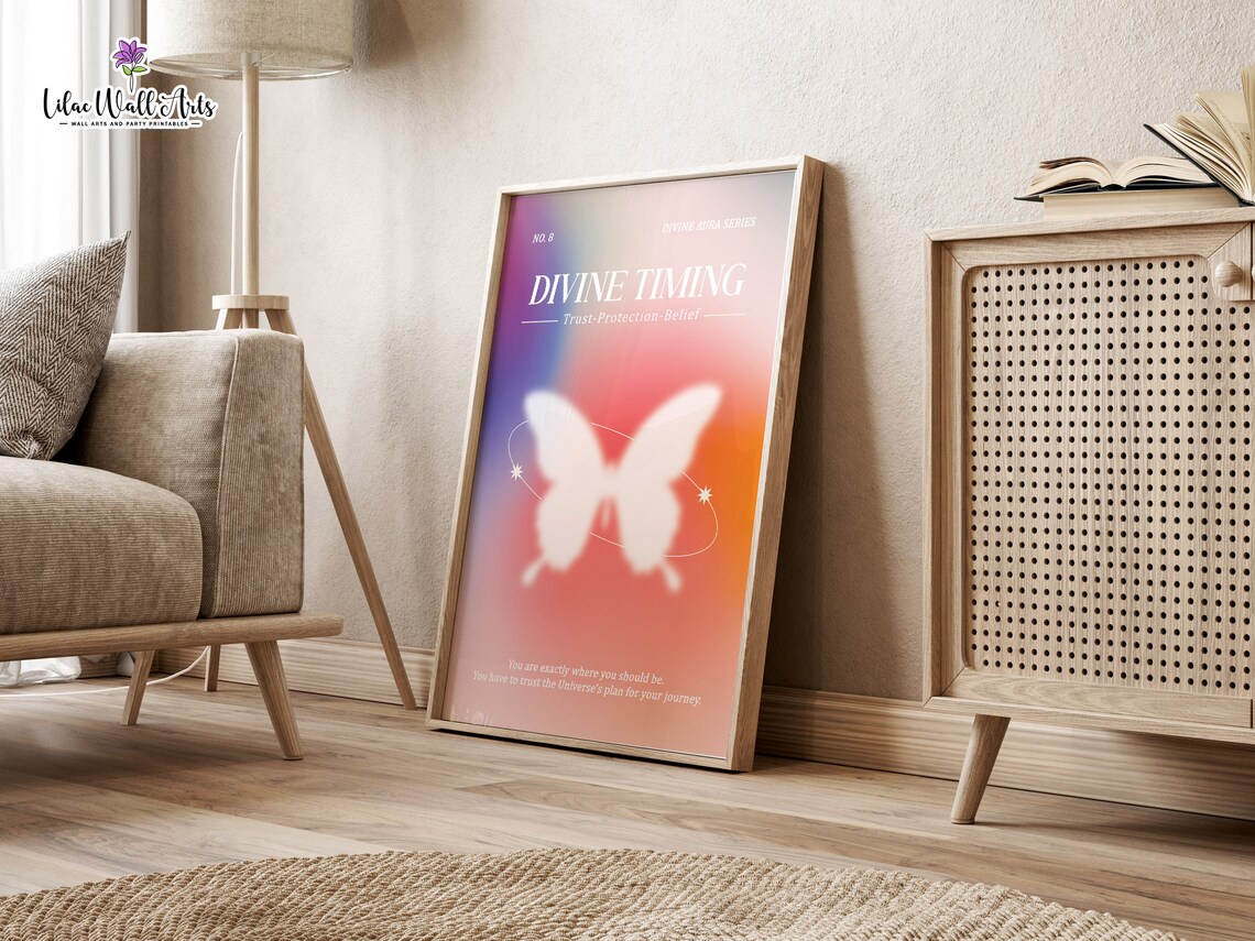 Divine Timing Butterfly Aura Trust Protection Belief Spiritual Poster - Image 6