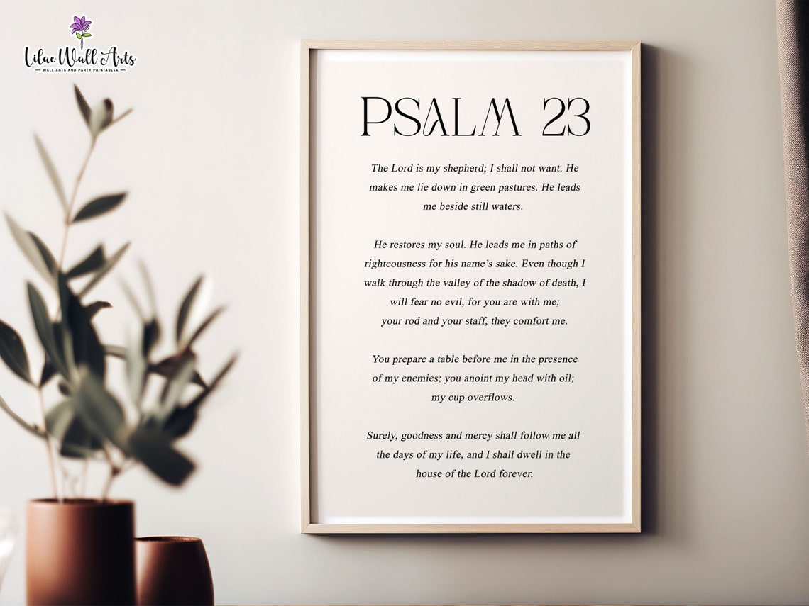 Psalm 23 Poster Psalm 23 Psalm 23 Wall Art Lord Is My Shepherd Biblical Scripture Biblical Posters Psalm 23 Bible Verse Wall Art - Image 6