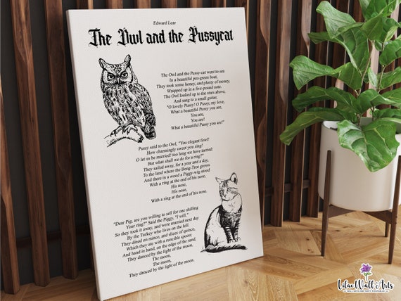 The Owl And The Pussycat Poem Art Print, Edward Lear