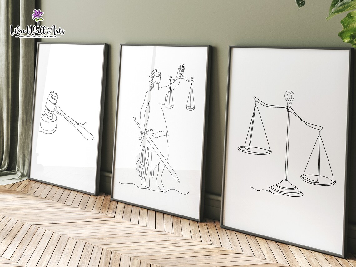 Lady Justice Art Print, Lawyer Office Decor - Image 3