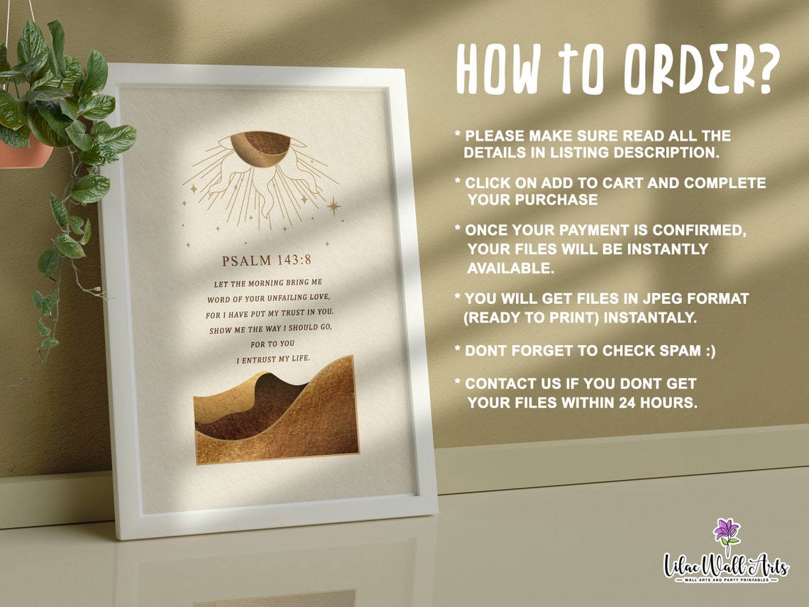 Psalm 1438 Morning Sun Golden Desert Minimalist Faith Art Poster - Image 4