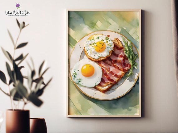 Retro Food Poster Breakfast Poster English Breakfast Art Print Breakfast Club Art Caf Poster Egg Cute Apartment Dcor Breakfast Nook Dcor