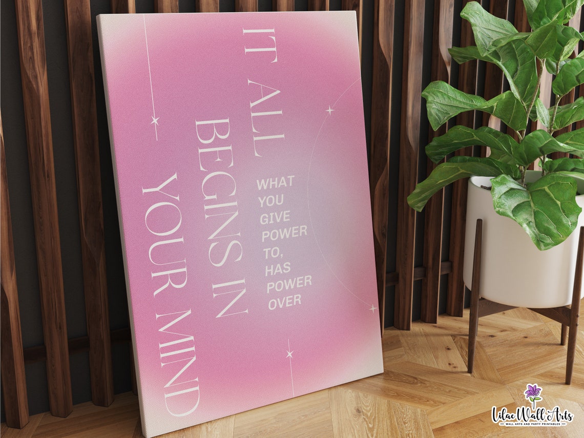 Divine Timing Pink Aura Triptych Set Feminine Energy Wall Poster - Image 3
