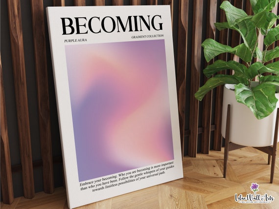 Becoming Purple Aura Gradient Collection Soft Pastel Mindset Poster