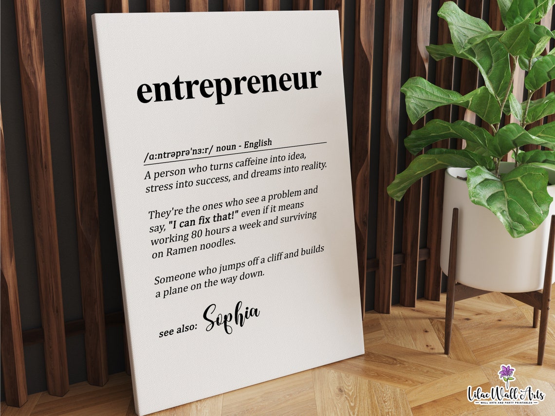 Entrepreneur Personalized Custom Name Definition Dictionary Style Wall Print - Image 6
