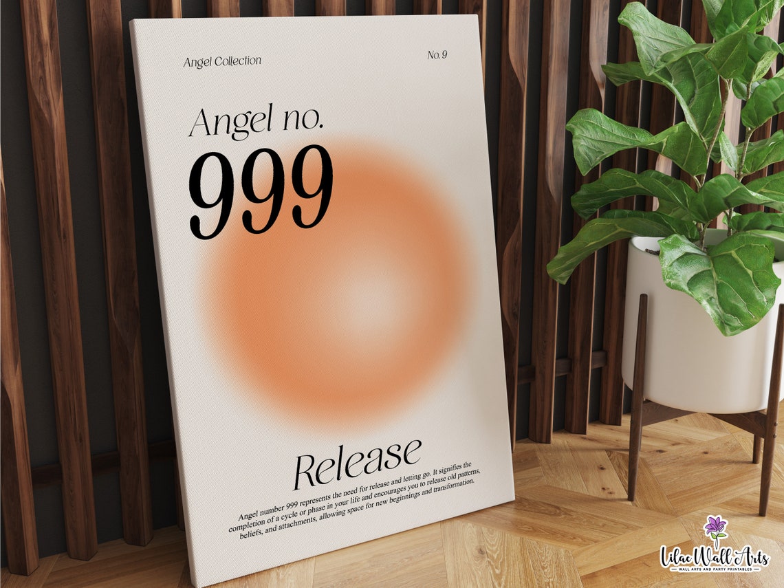 999 Angel Number Aura Poster 999 Poster 999 Decal 999 Merch 1234 Angel Numbers Numerology Art Aura Energy Print High Vibration Art - Image 4