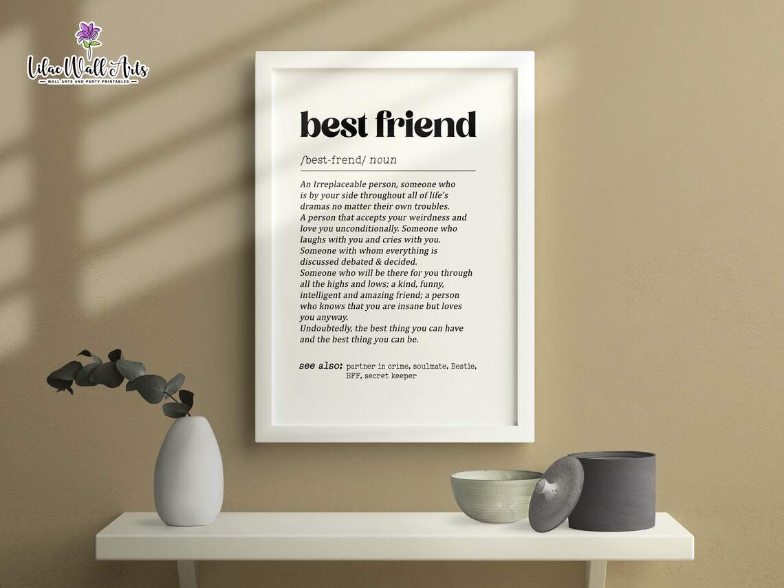 Best Friend Definition Friendship Poster Print - Image 5