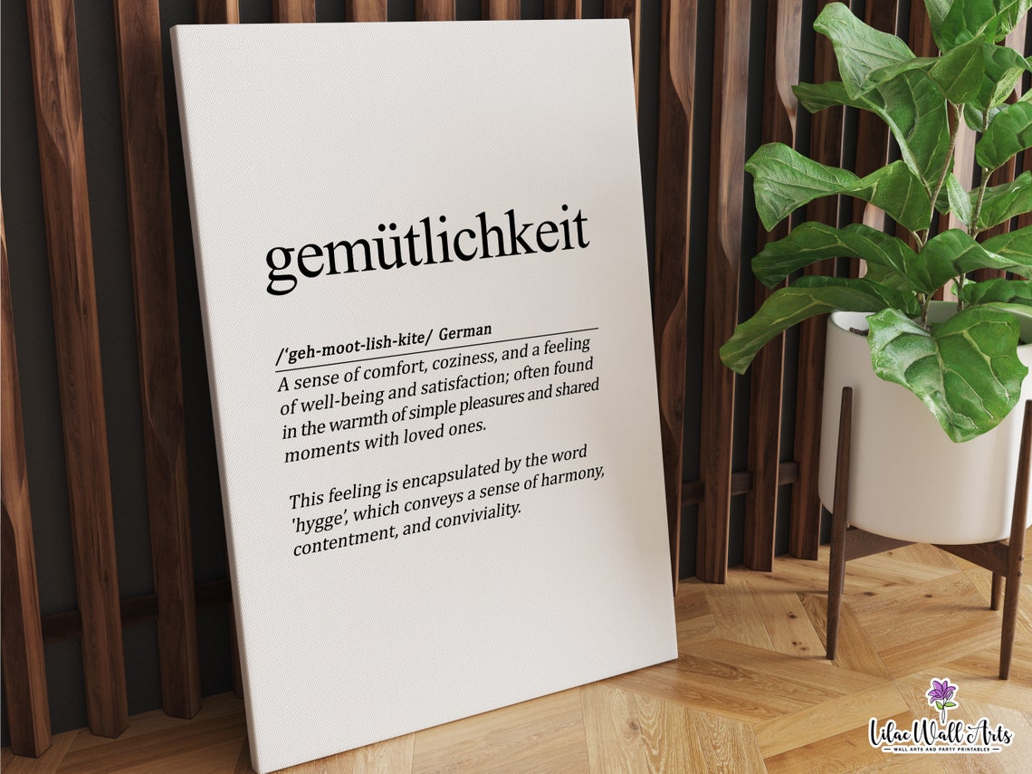 Gemutlichkeit German Definition Cozy Contentment Hygge Word Art Poster - Image 6