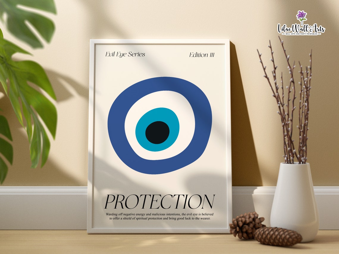 Nazar Poster Aura Poster Law Of Attraction Protect Your Energy Nazar Print Manifesting Poster Greek Evil Eye Greek Wall Art Protection