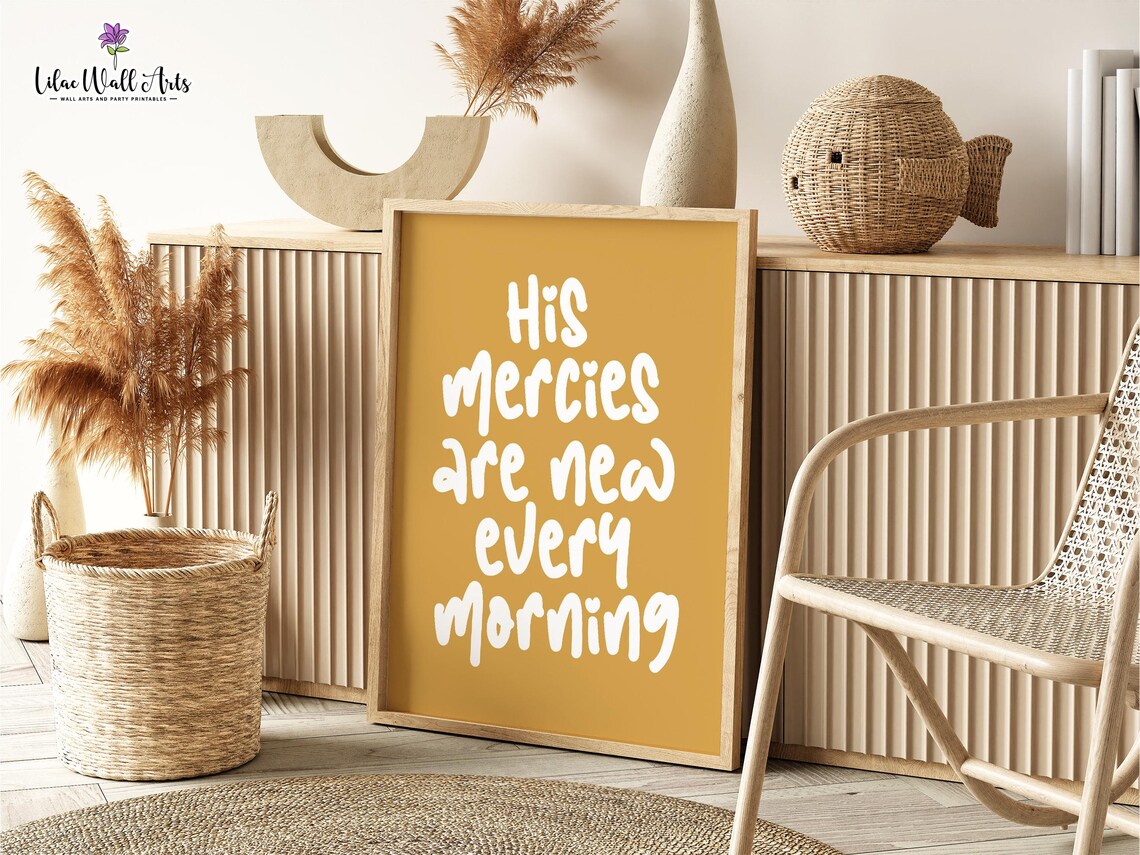 His Mercies Are New Every Morning Mustard Gold Bible Faith Poster - Image 3