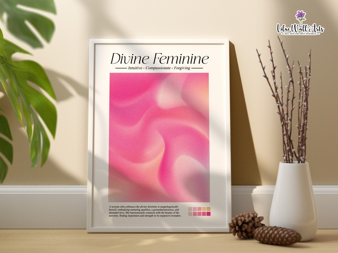 Divine Feminine Pink Aura Silk Wave Canvas Spiritual Gift Poster - Image 6
