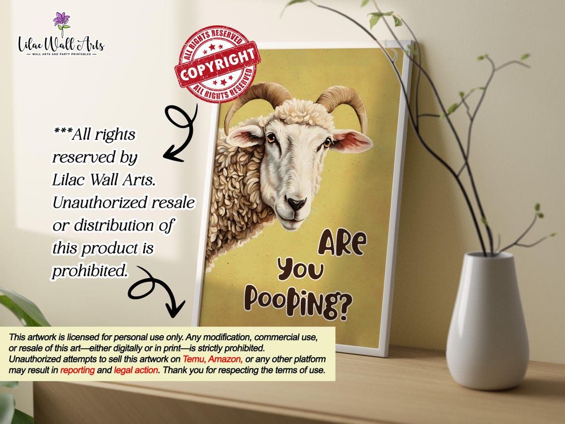 Are You Pooping Sheep Funny Bathroom Humor Wall Decor Poster - Image 2
