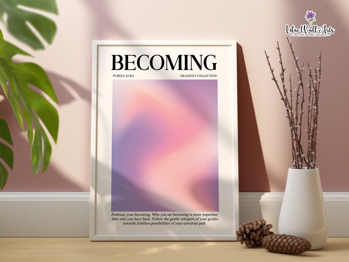 Becoming Purple Aura Gradient Collection Soft Pastel Mindset Poster - Image 4