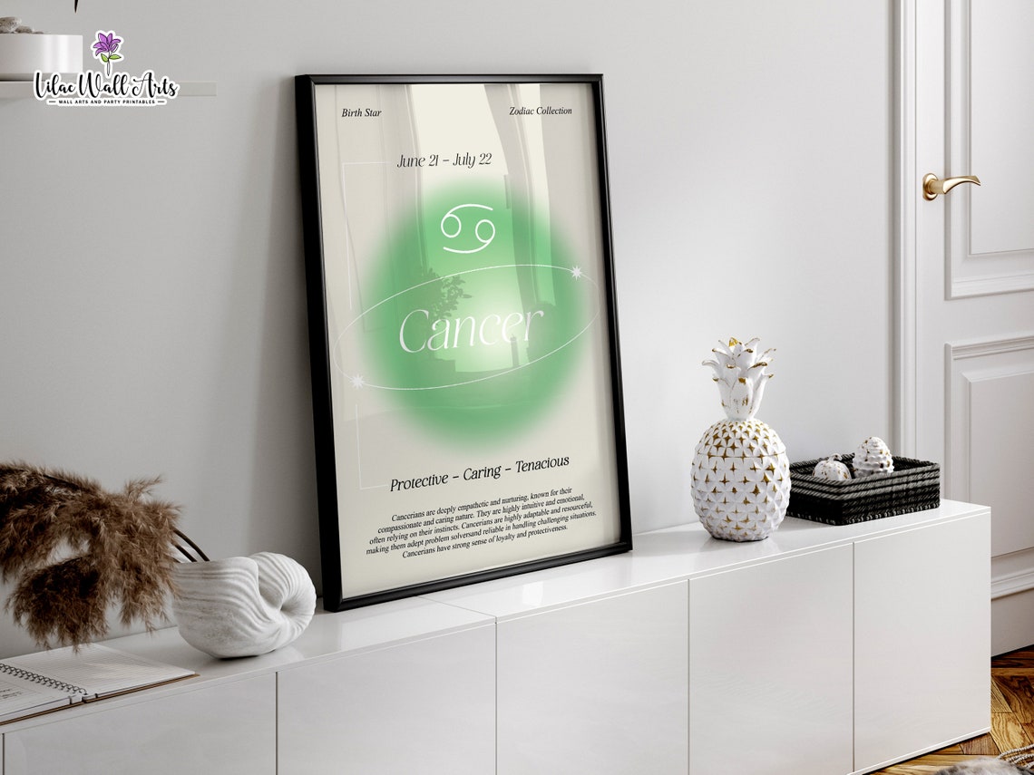 Aura Print Cancer Aura Poster Cancer Poster Cancer Zodiac Gifts Cancer Aura Print Cancer Gift Idea Cancer Zodiac Print Cancer - Image 2