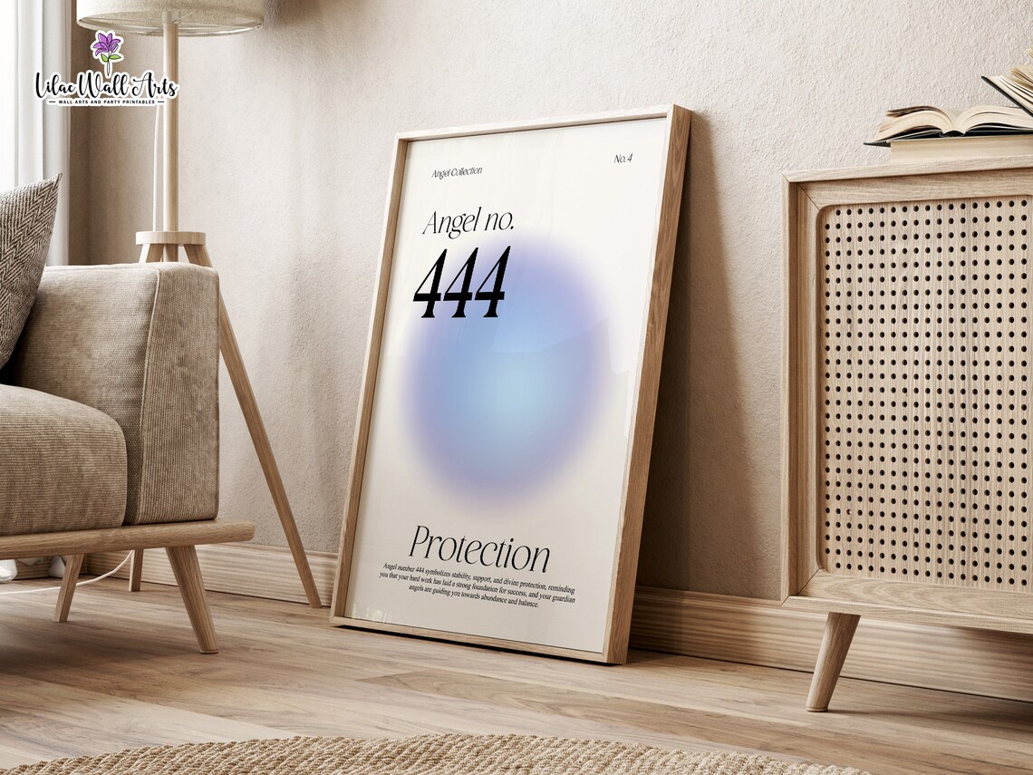 444 Angel Numbers Print 111 222 333 444 555 Numerology Art 444 Protection 444 Angel Number Poster Angel Number Meaning 123 Angel Number - Image 5