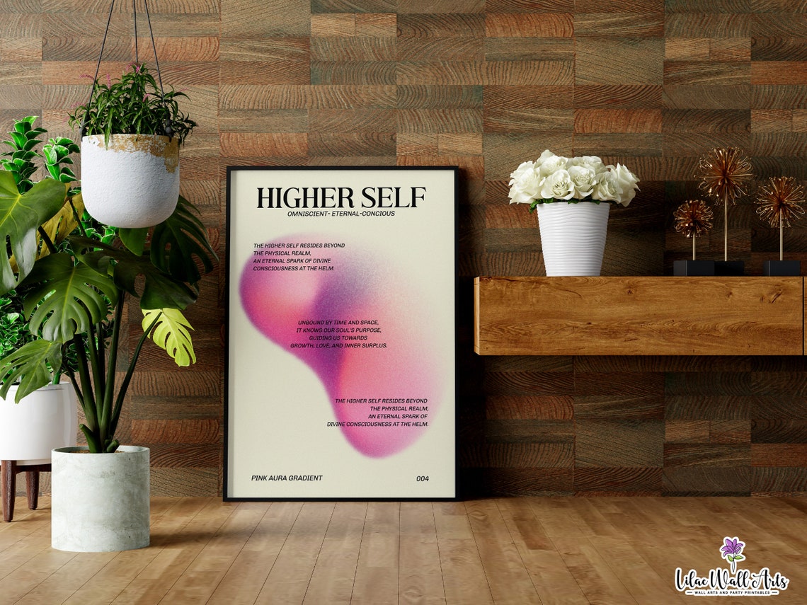 Higher Self Pink Aura Gradient Poster Spiritual Consciousness - Image 2