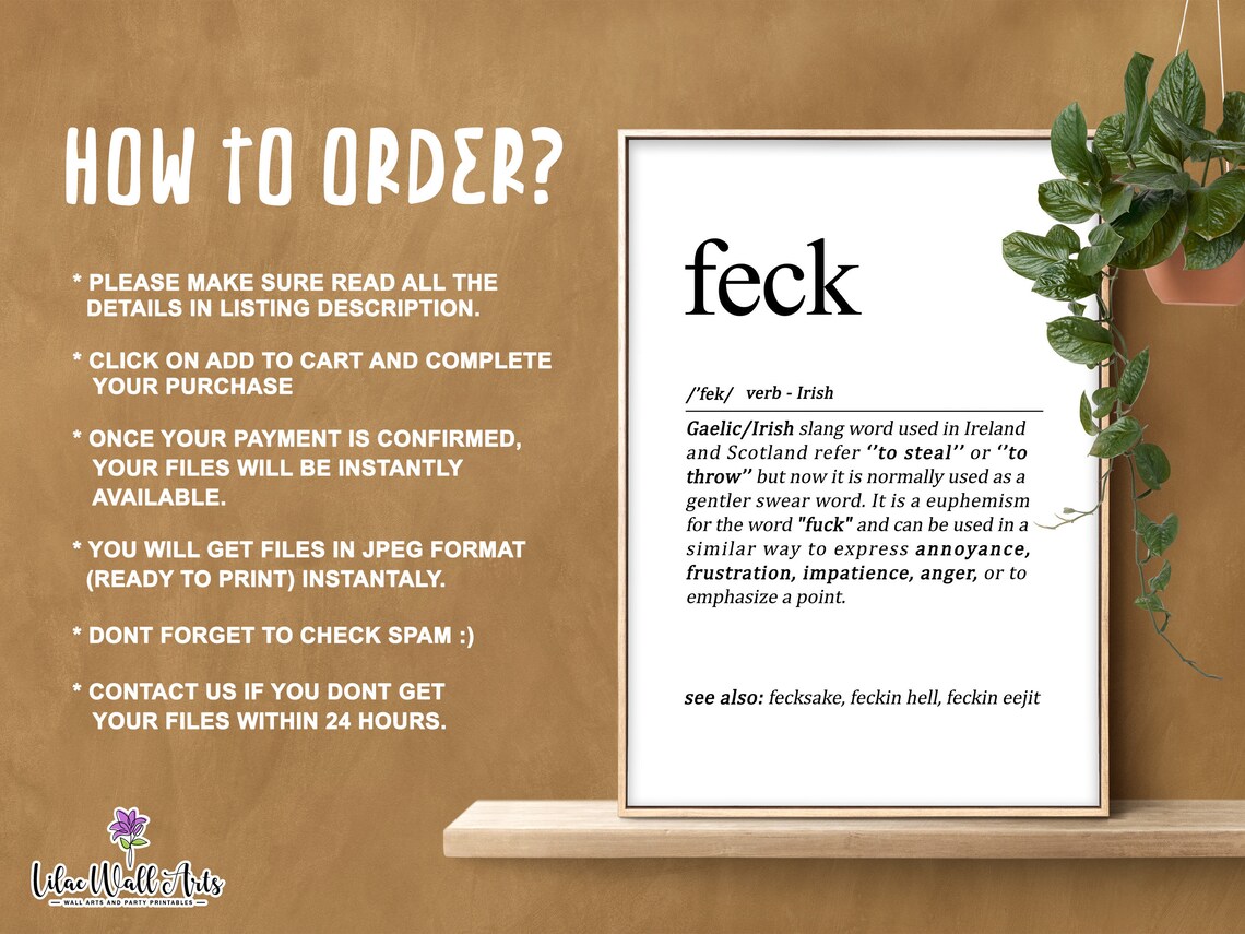 Feck Irish Definition Funny Irish Gift Print - Image 3