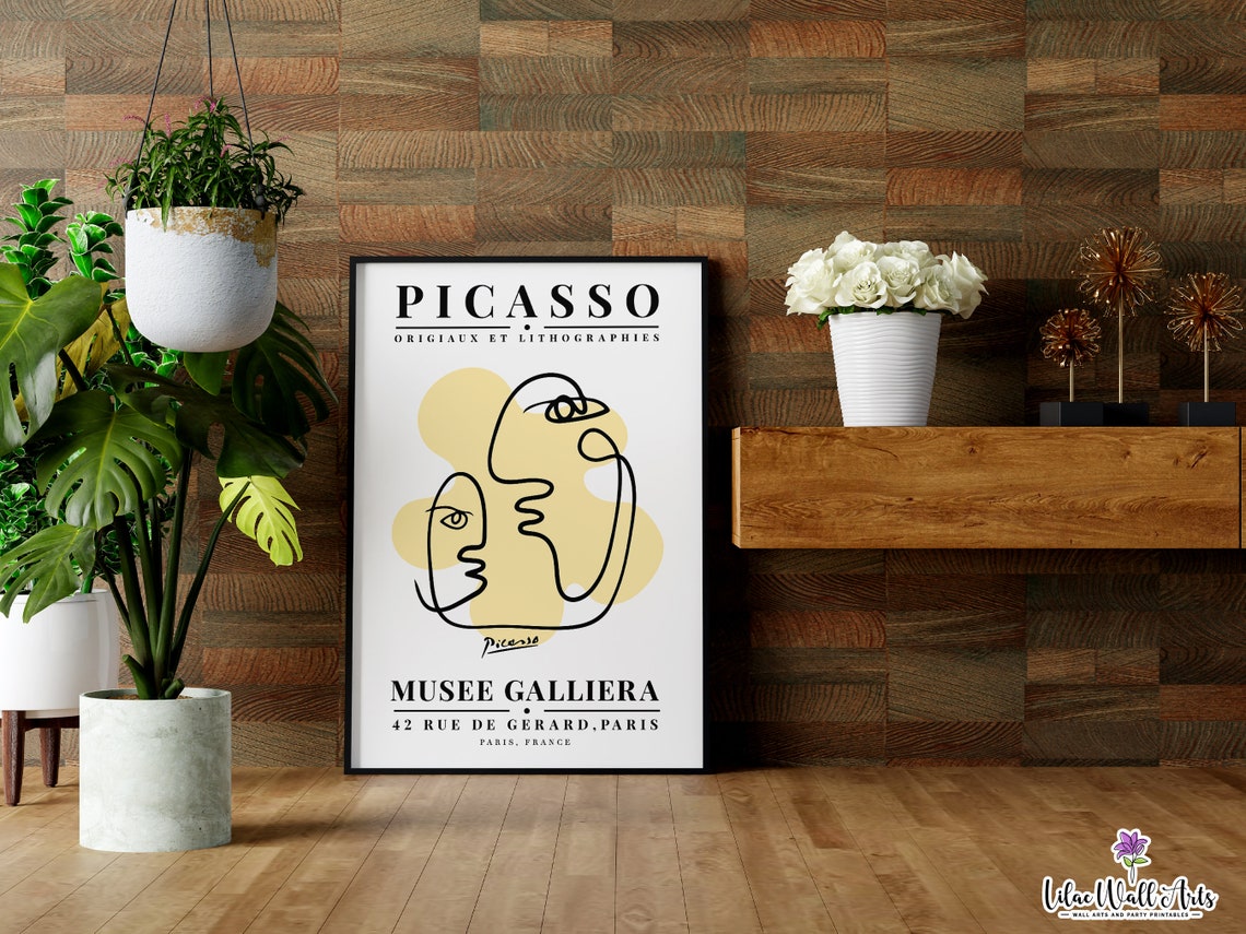 Picasso Two Faces Abstract Line Art Museum Exhibition Poster - Image 5